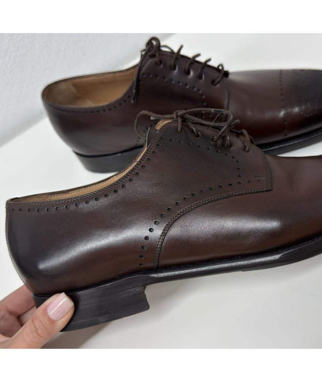KITON Коричневые кожаные туфли, фото 8