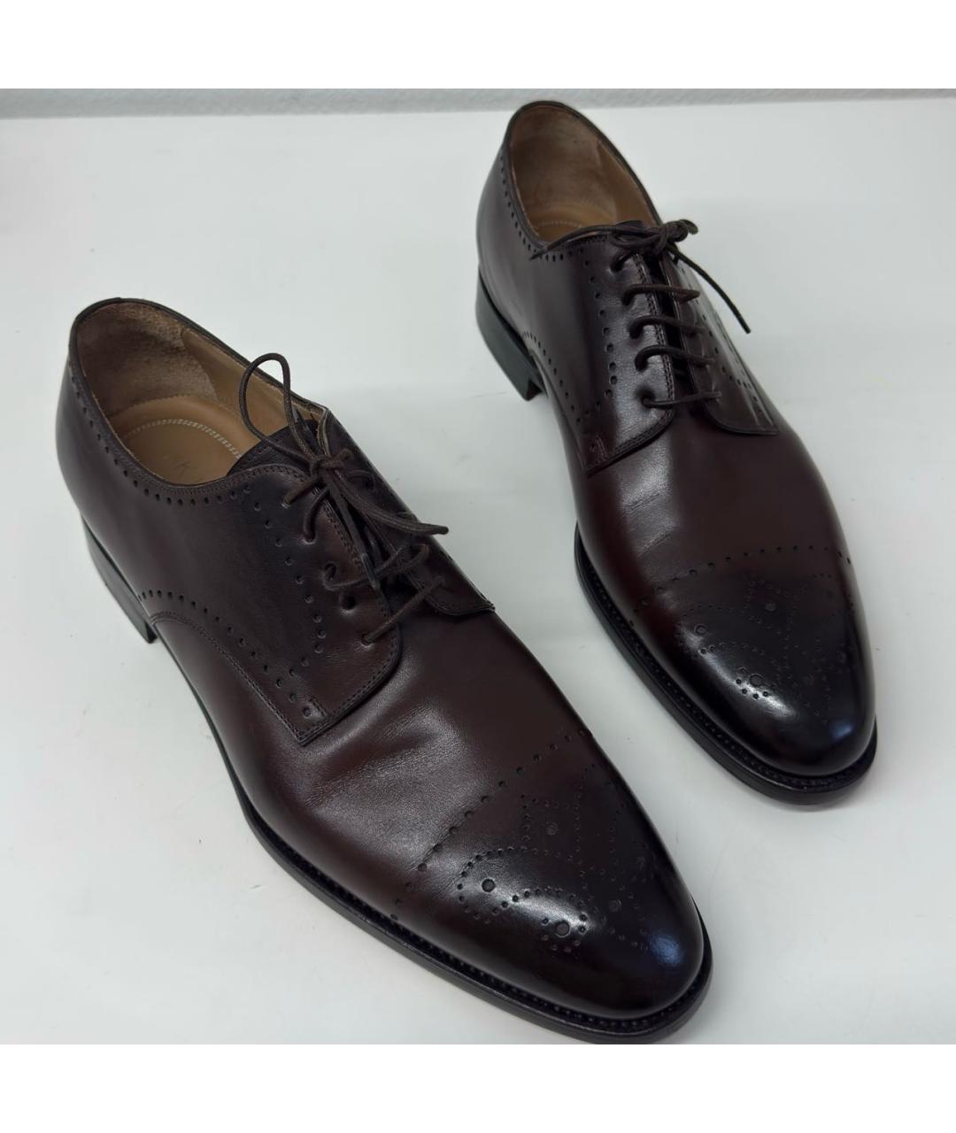 KITON Коричневые кожаные туфли, фото 5