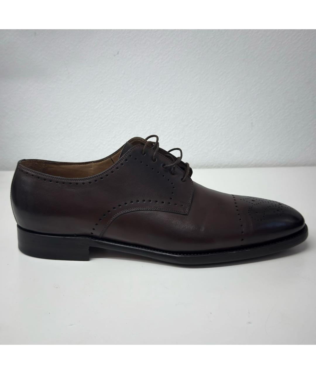 KITON Коричневые кожаные туфли, фото 9