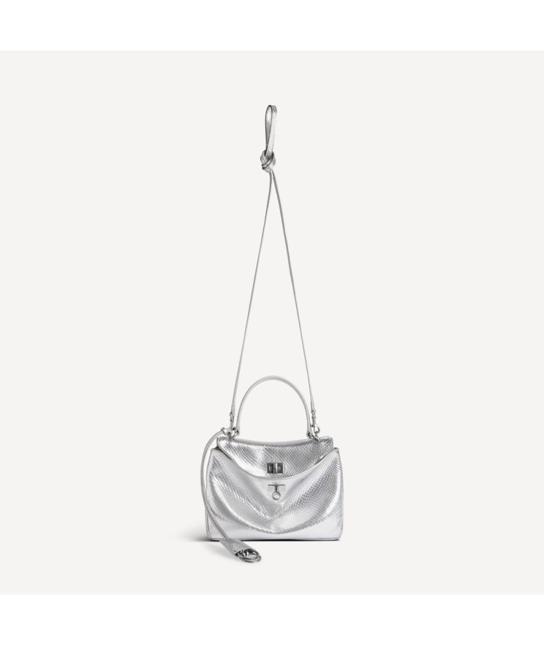 BALENCIAGA Серебряная кожаная сумка тоут, фото 7