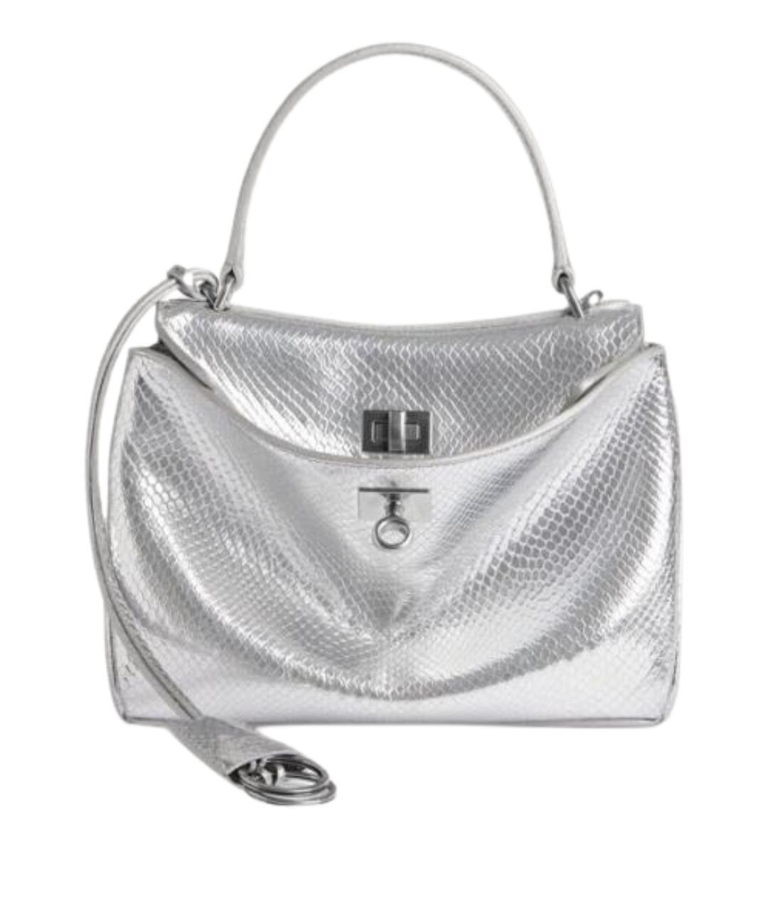 BALENCIAGA Серебряная кожаная сумка тоут, фото 1