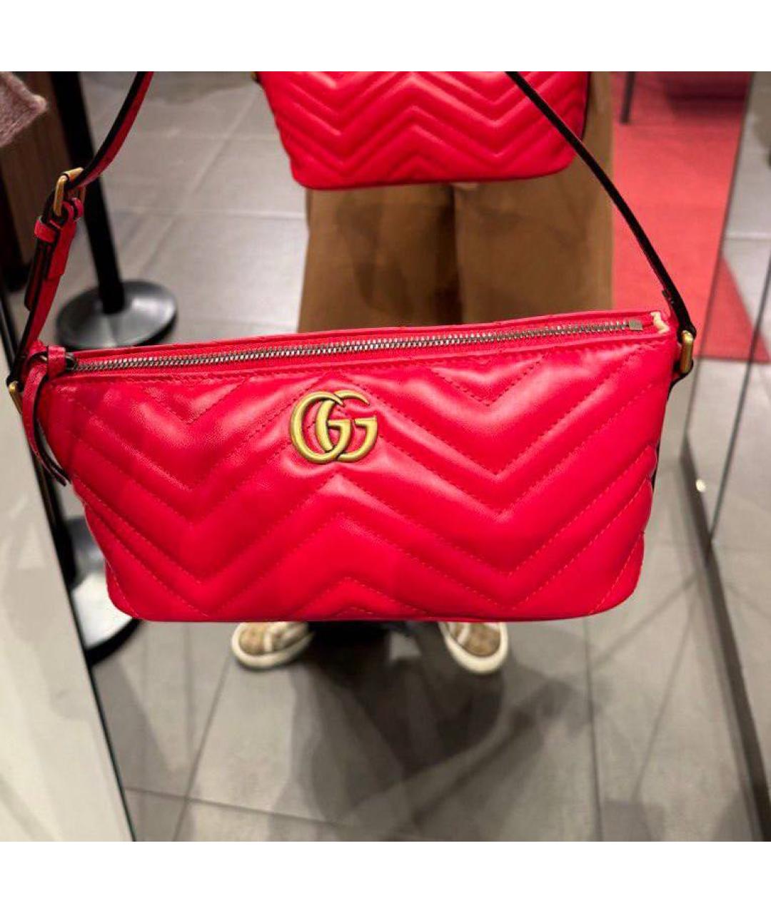 GUCCI Красная кожаная сумка с короткими ручками, фото 6