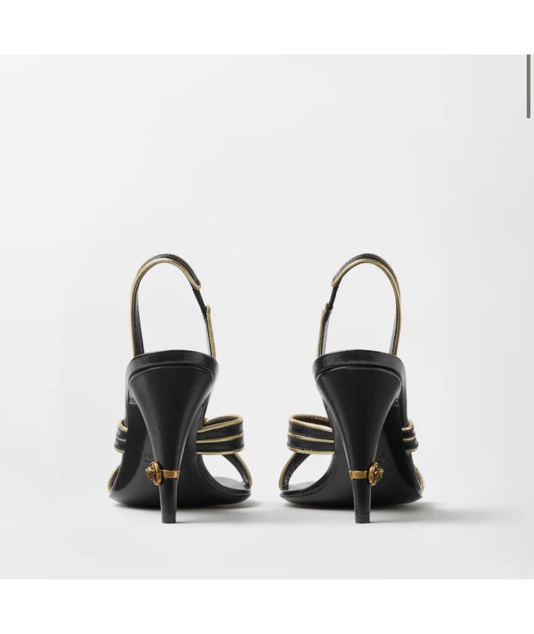 VERSACE Черные кожаные сандалии, фото 6