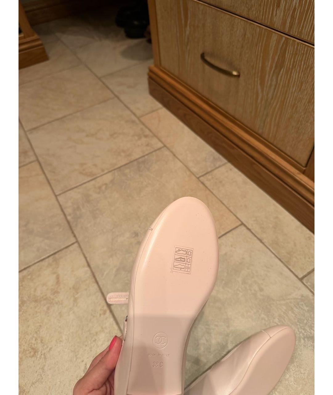 CHANEL Розовые кожаные балетки, фото 6