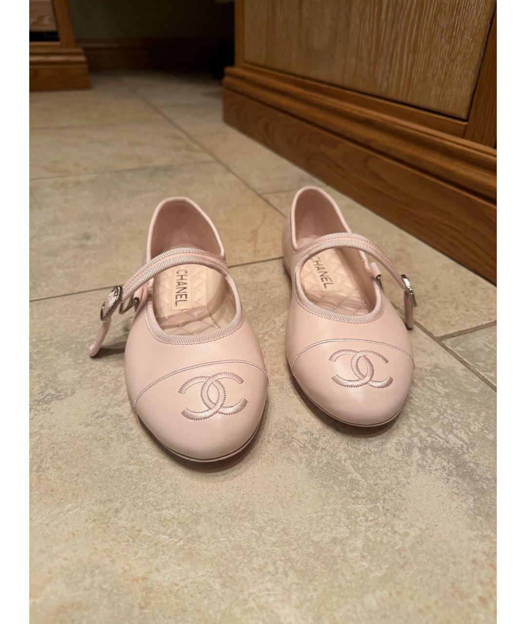 CHANEL Розовые кожаные балетки, фото 2