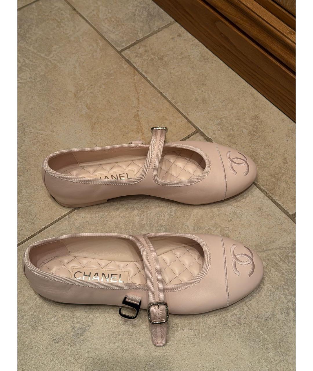 CHANEL Розовые кожаные балетки, фото 8