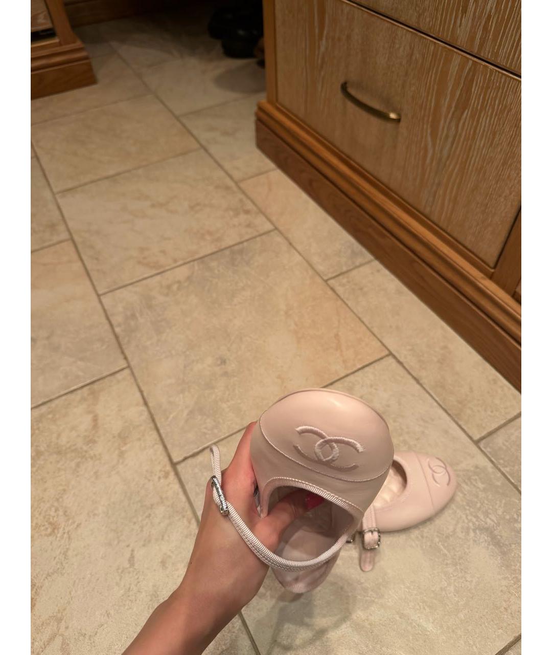 CHANEL Розовые кожаные балетки, фото 5