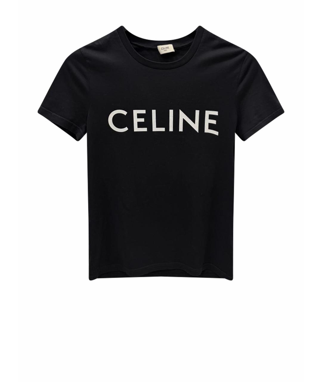 CELINE Черная хлопковая футболка, фото 1