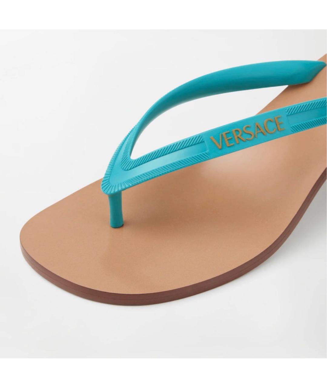 VERSACE Бирюзовые резиновые мюли, фото 5