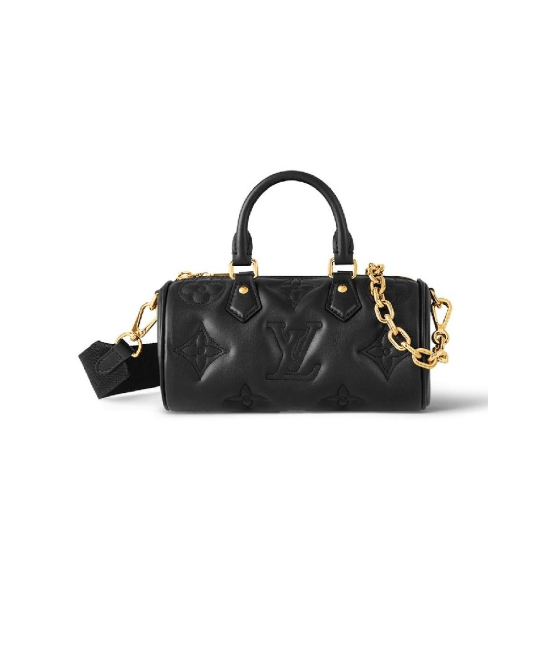LOUIS VUITTON Черная кожаная сумка через плечо, фото 10