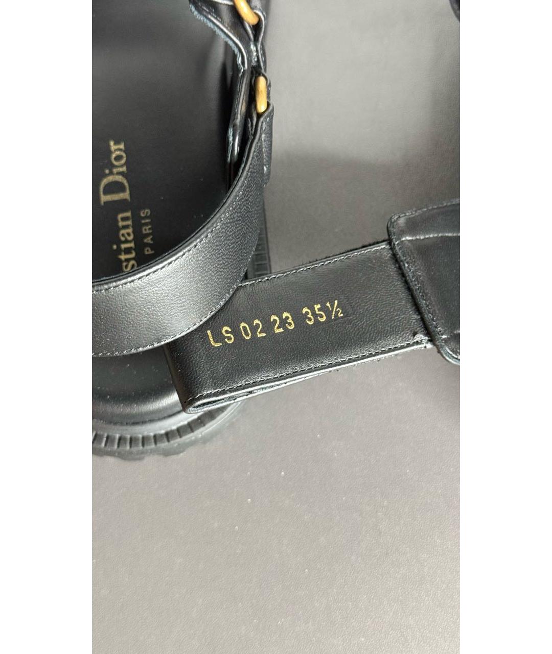 CHRISTIAN DIOR Черные кожаные сандалии, фото 8