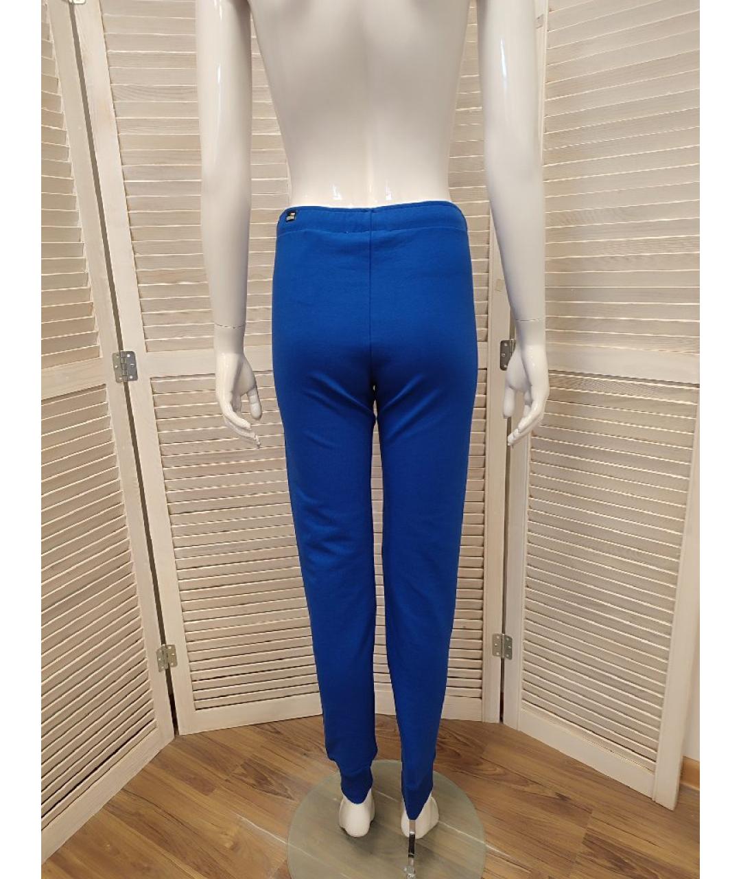 LOVE MOSCHINO Синие хлопко-эластановые спортивные брюки и шорты, фото 2