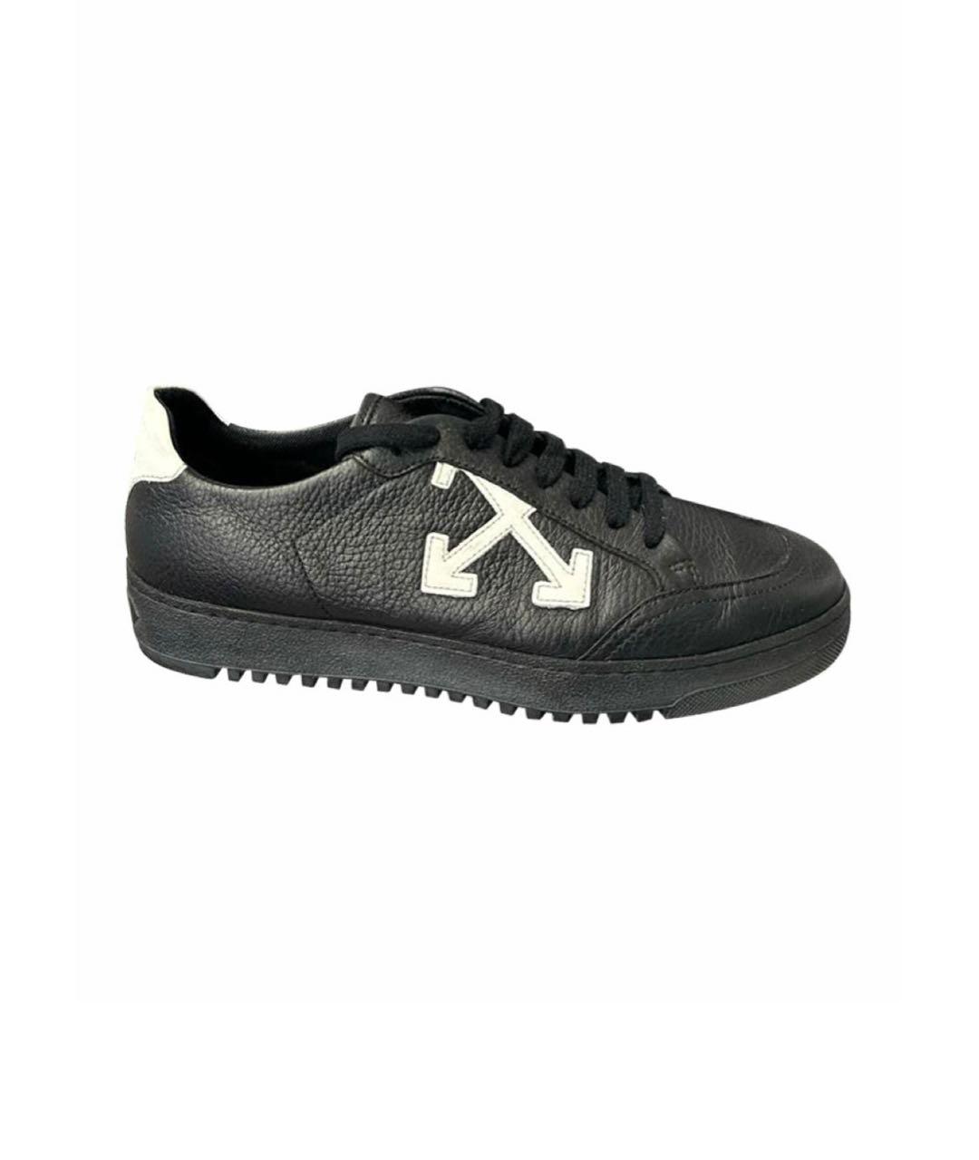 OFF-WHITE Черные кожаные кеды, фото 7