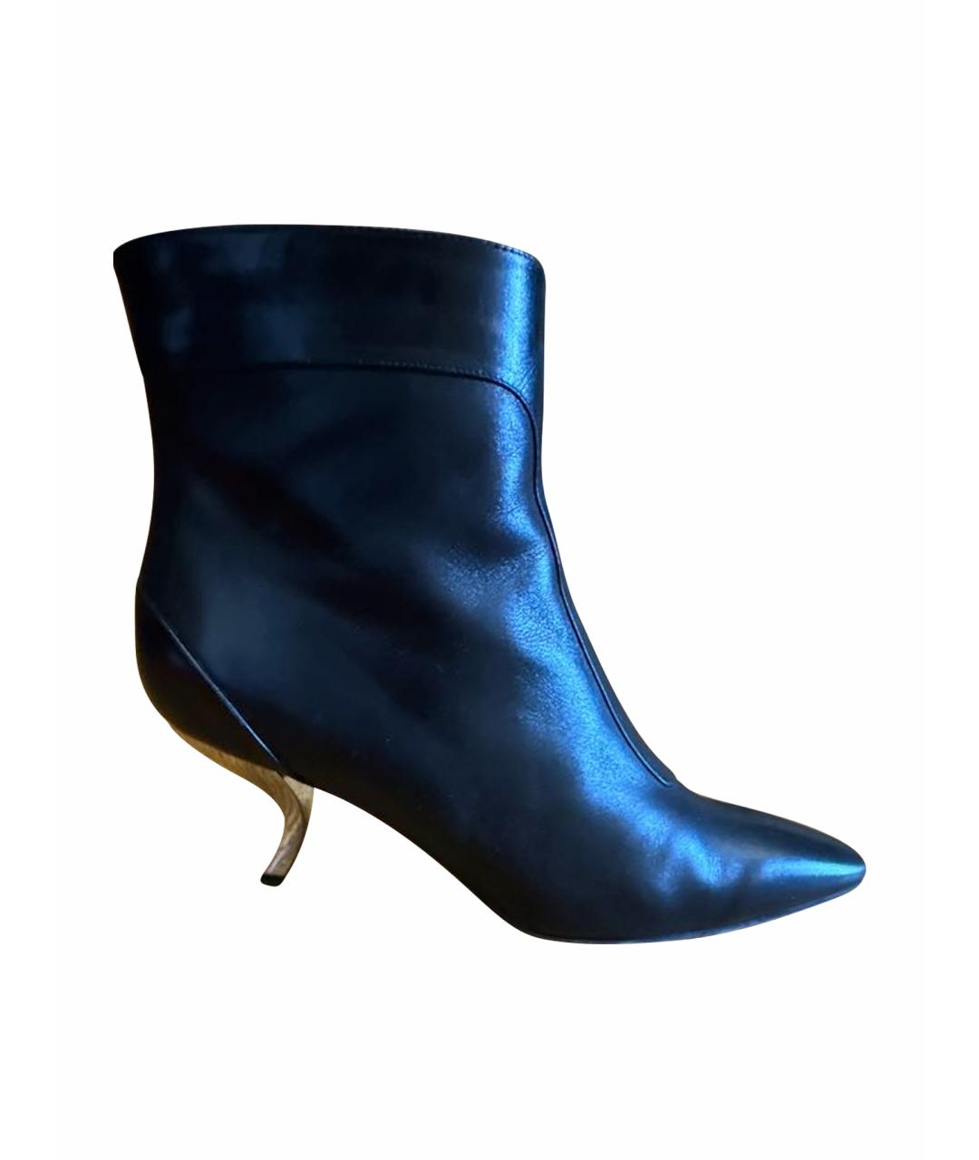 ROGER VIVIER Черные кожаные ботинки, фото 1