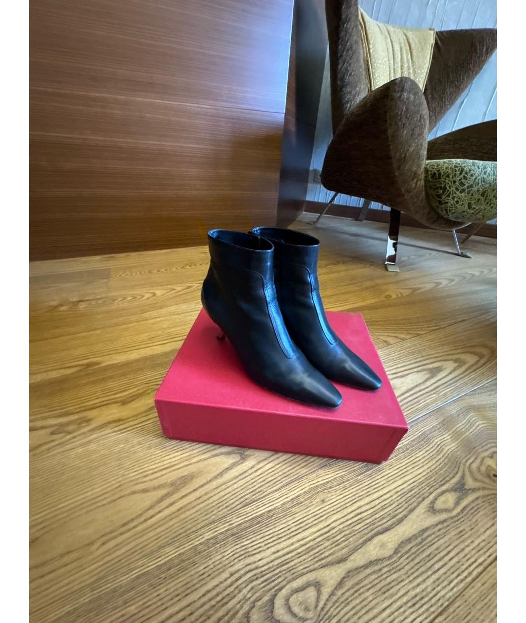 ROGER VIVIER Черные кожаные ботинки, фото 7