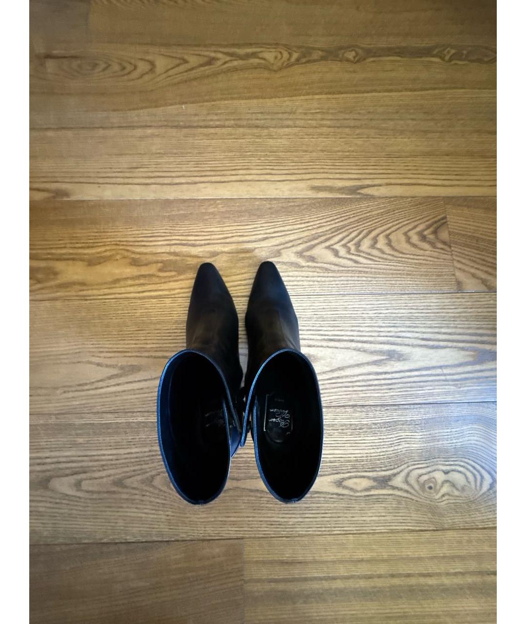 ROGER VIVIER Черные кожаные ботинки, фото 3