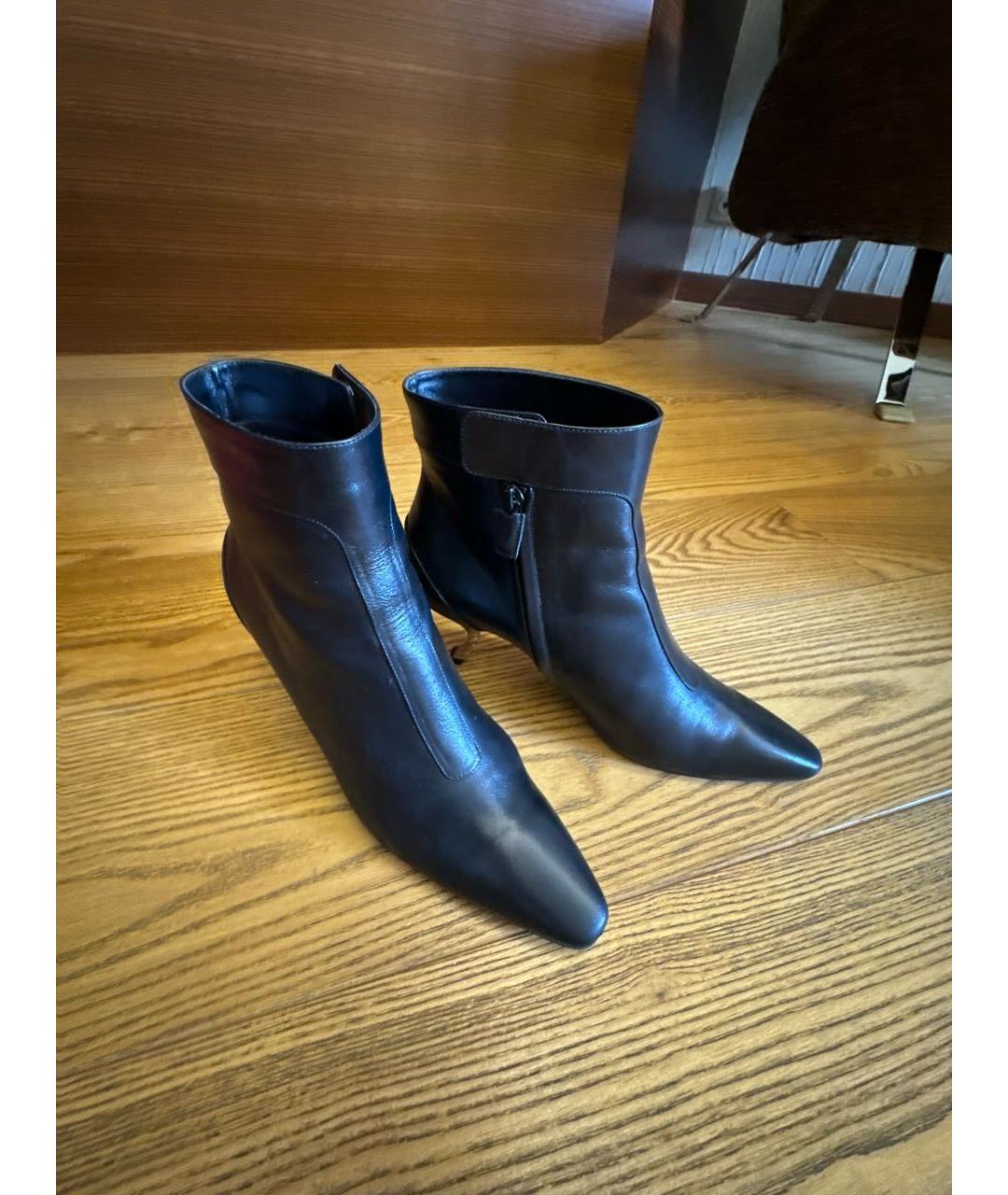 ROGER VIVIER Черные кожаные ботинки, фото 6