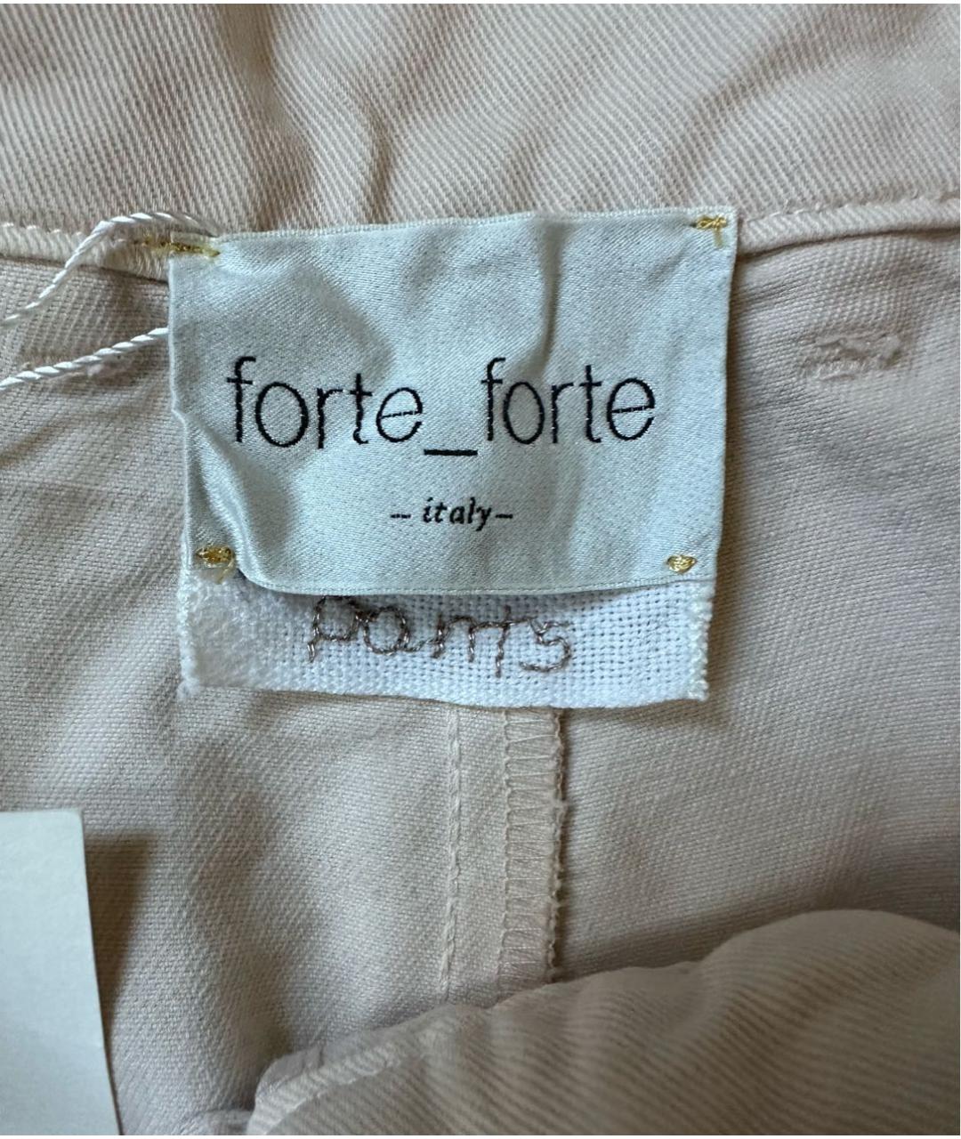FORTE FORTE Бежевые хлопковые брюки широкие, фото 3