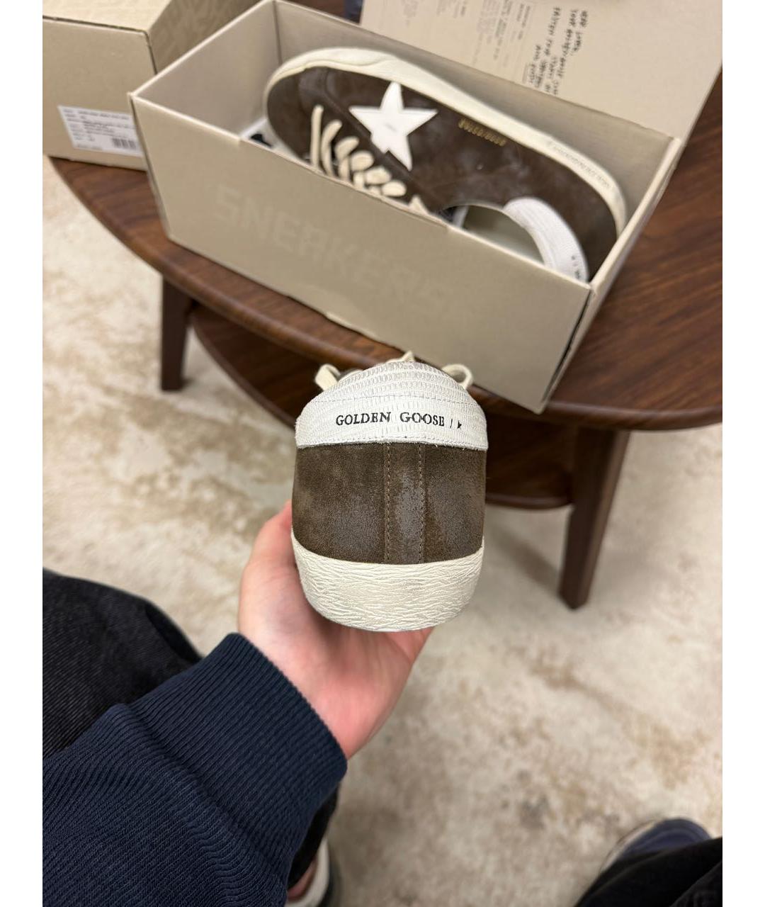 GOLDEN GOOSE Коричневые нубуковые низкие кроссовки / кеды, фото 4