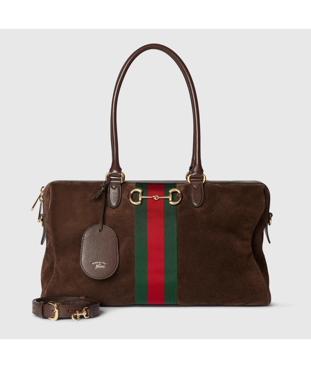 GUCCI Коричневая замшевая сумка через плечо, фото 4