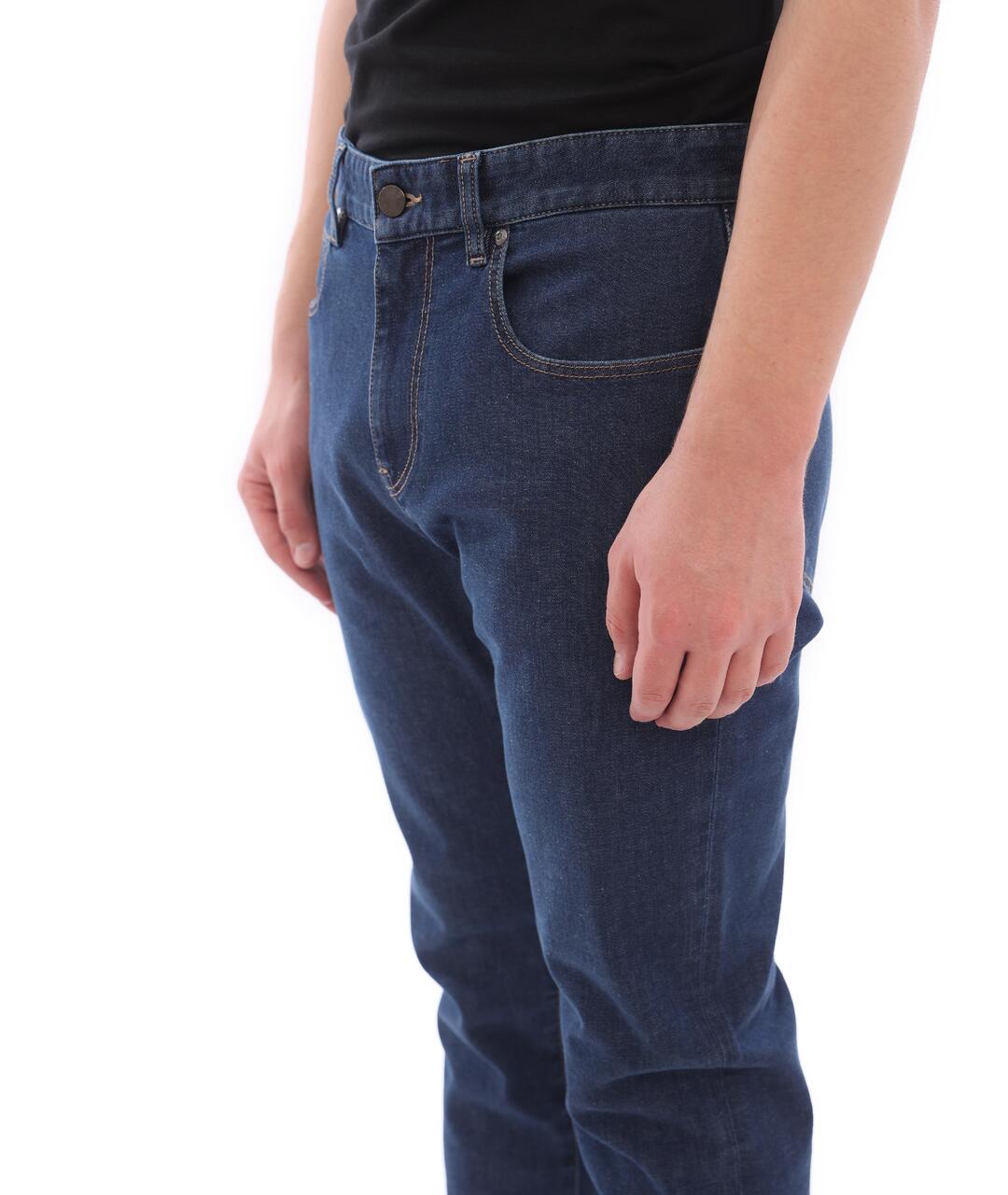 ERMENEGILDO ZEGNA Синие хлопковые прямые джинсы, фото 4