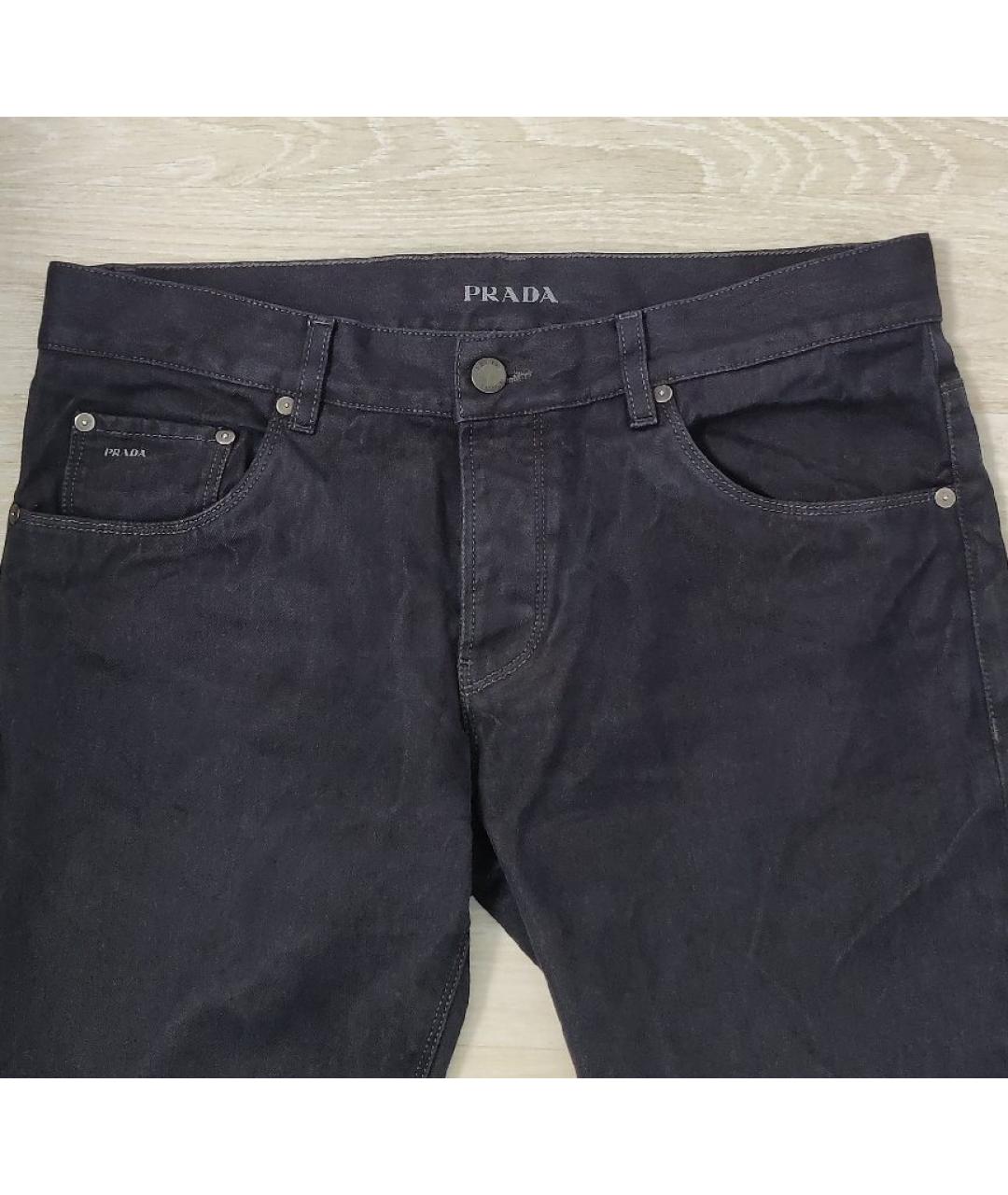 PRADA Темно-синие хлопковые джинсы скинни, фото 4