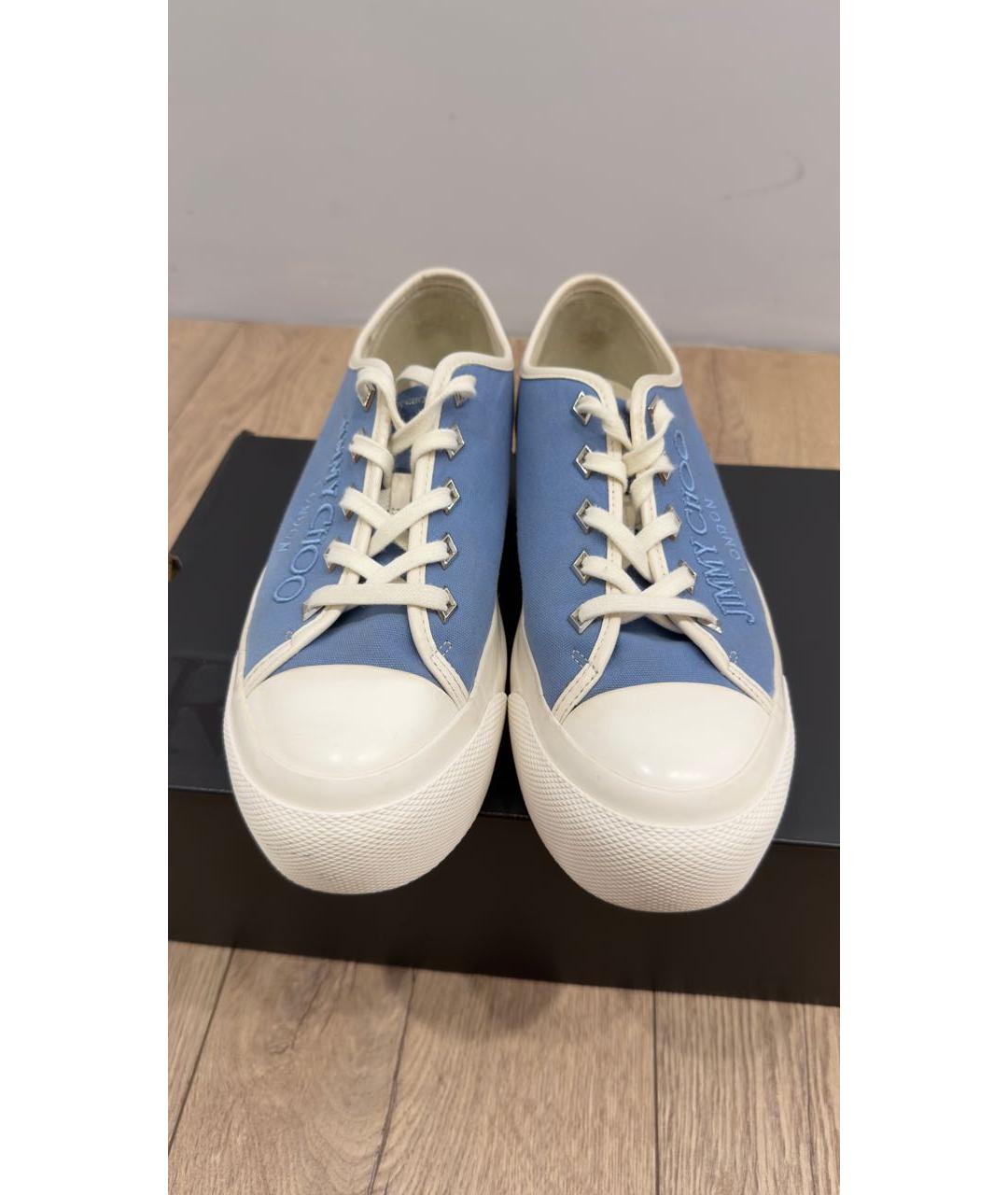 JIMMY CHOO Синие текстильные кеды, фото 2