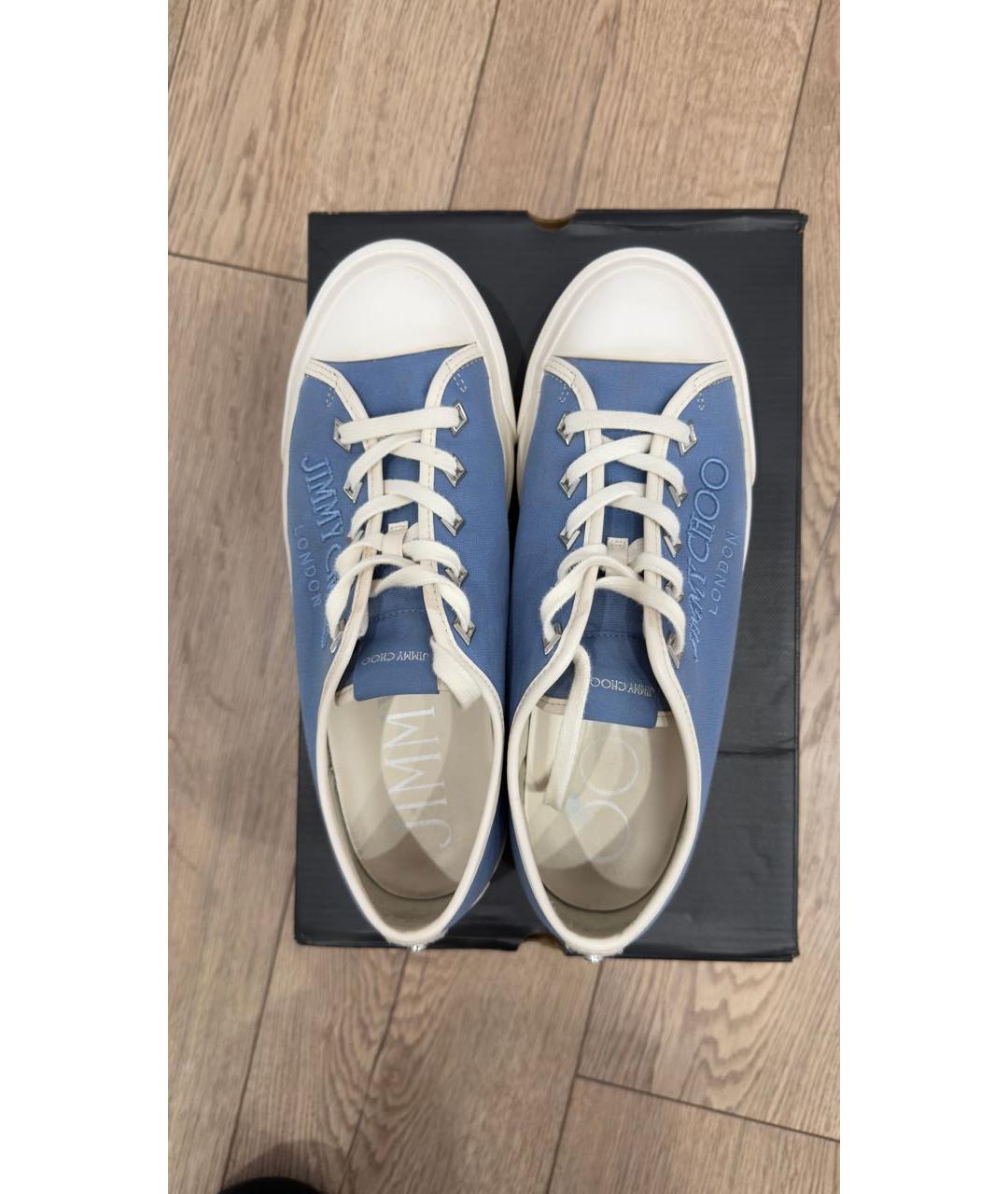 JIMMY CHOO Синие текстильные кеды, фото 3