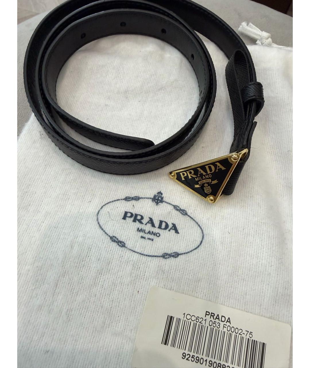 PRADA Черный кожаный ремень, фото 5