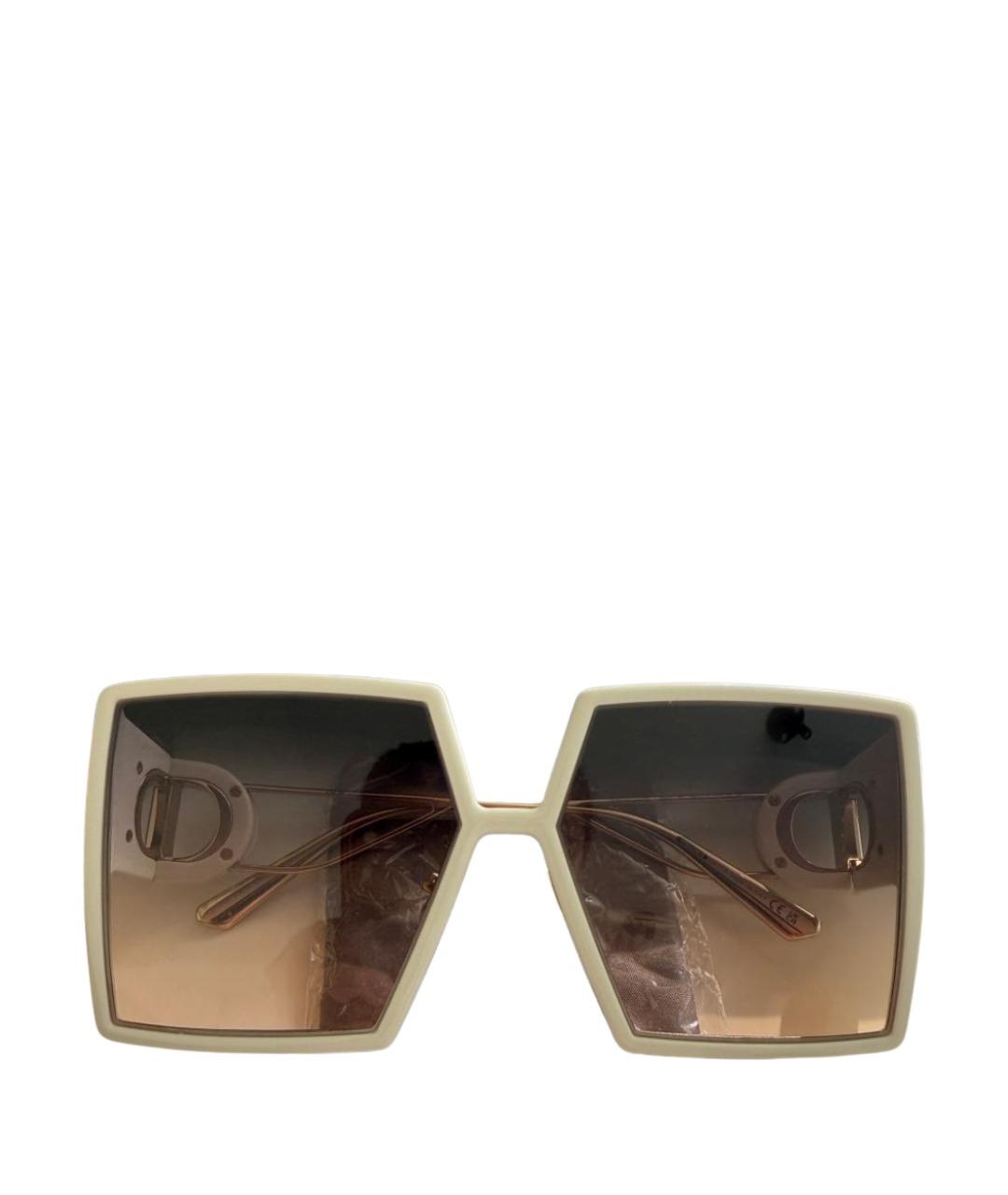 CHRISTIAN DIOR Белые пластиковые солнцезащитные очки, фото 1