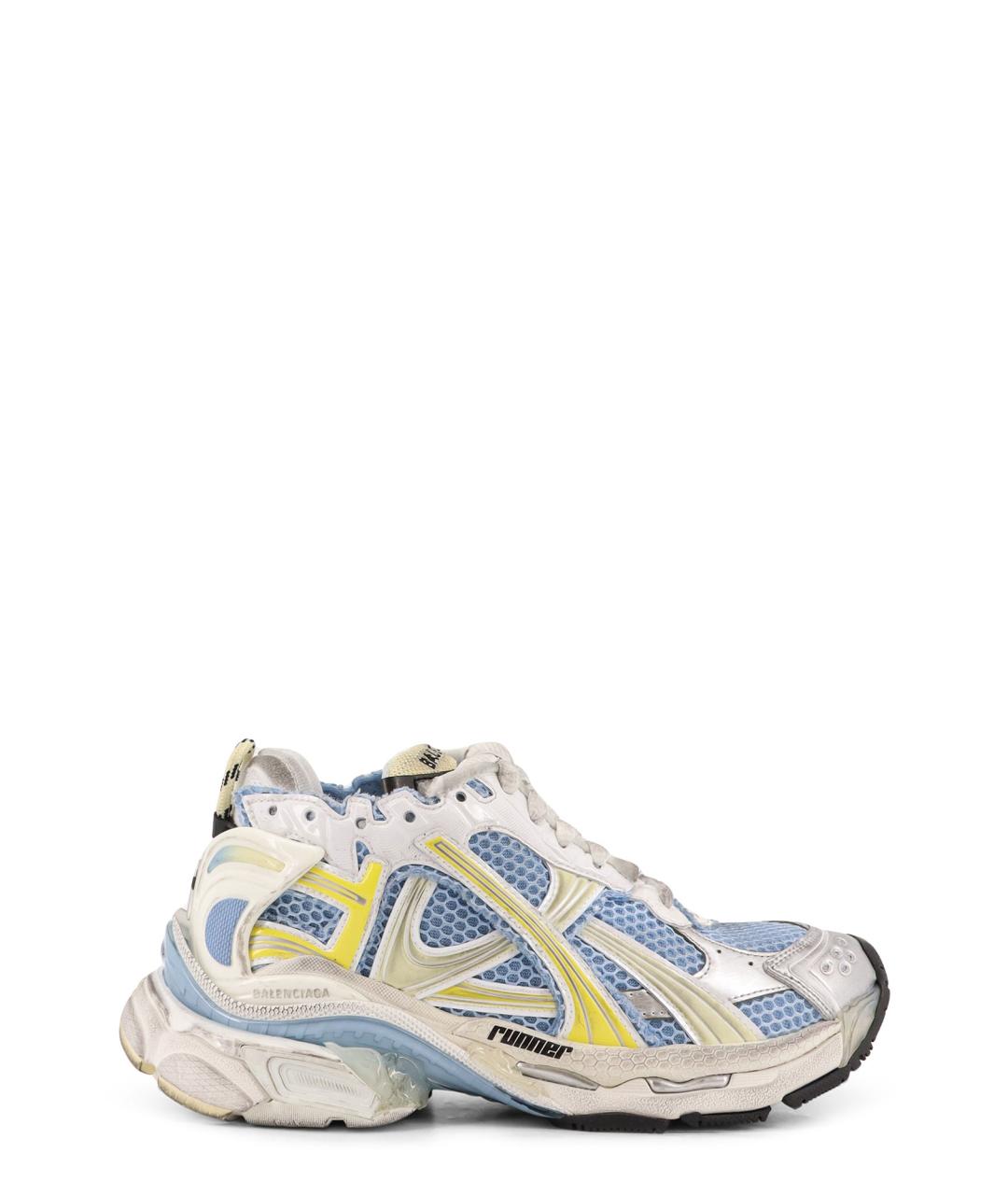BALENCIAGA Голубые текстильные кроссовки, фото 1
