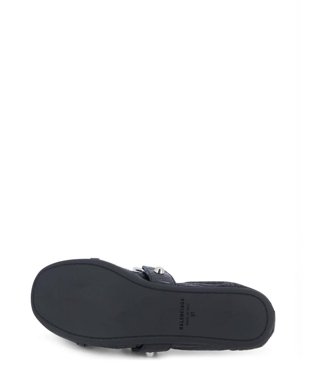 BALENCIAGA Черные кожаные балетки, фото 4