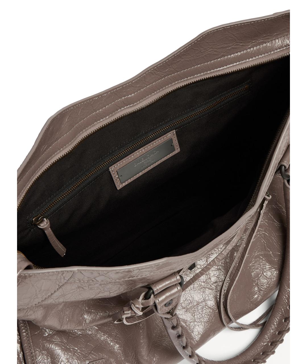 BALENCIAGA Бежевая кожаная сумка тоут, фото 4