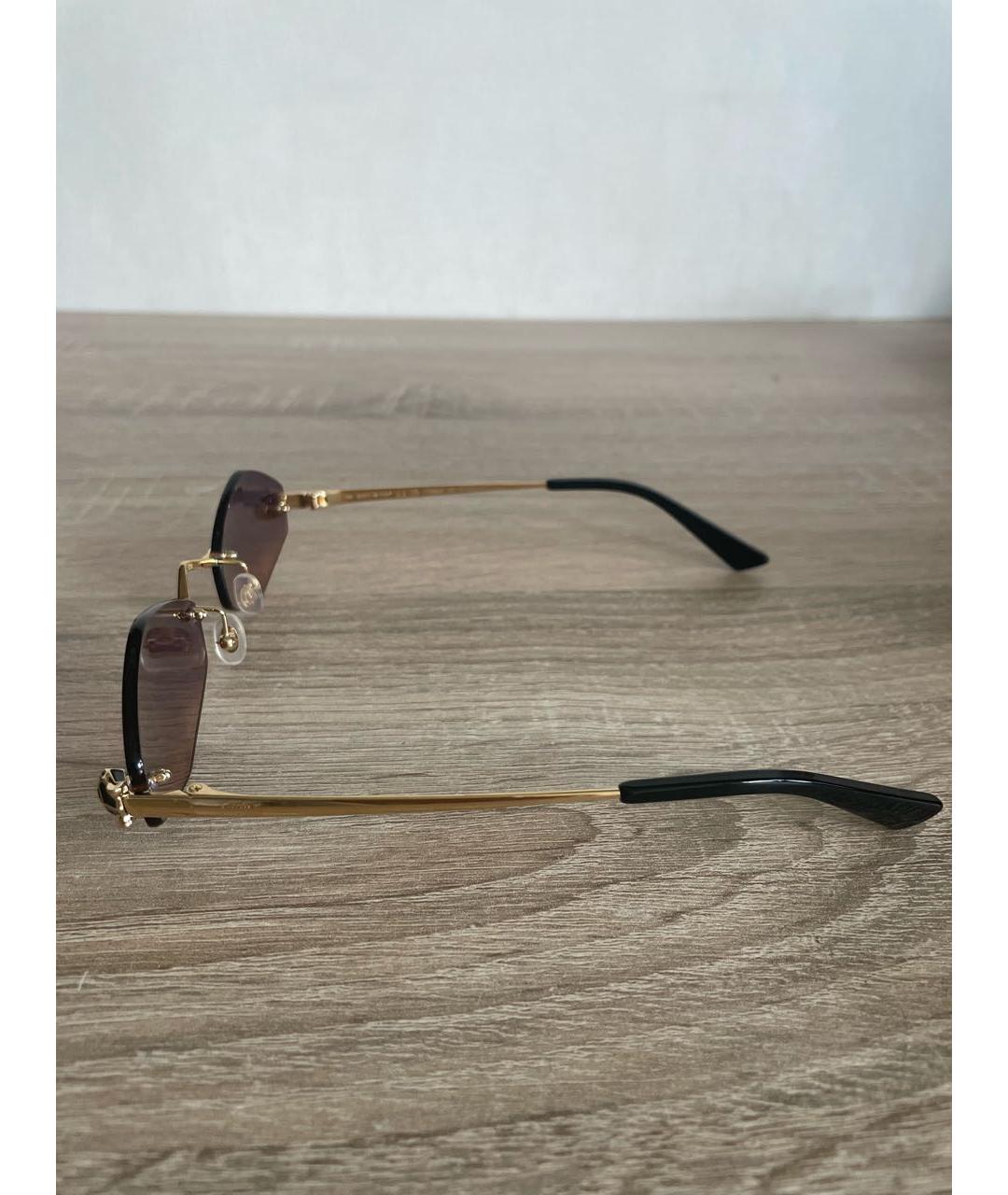 CARTIER Золотые металлические солнцезащитные очки, фото 3