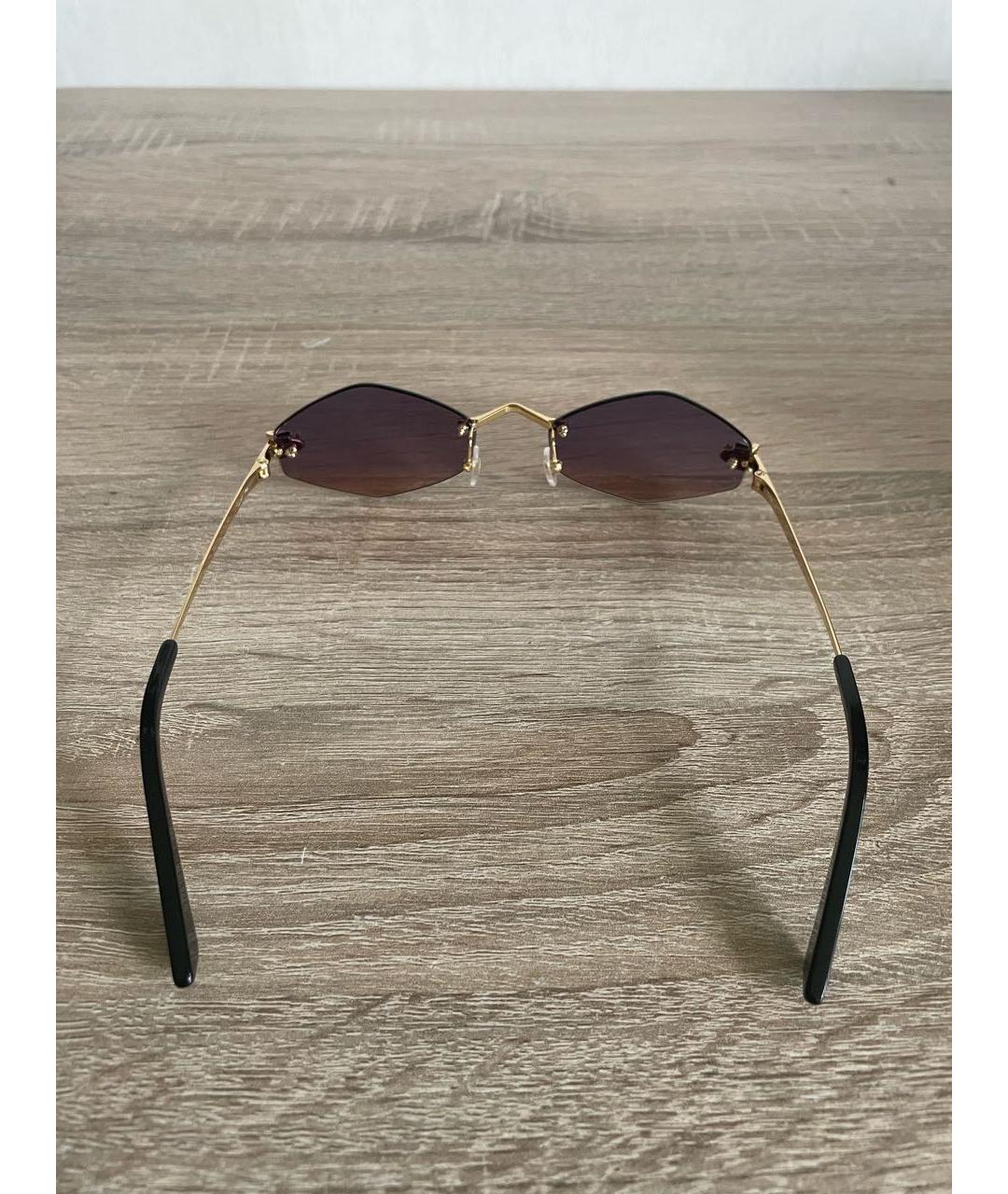 CARTIER Золотые металлические солнцезащитные очки, фото 4