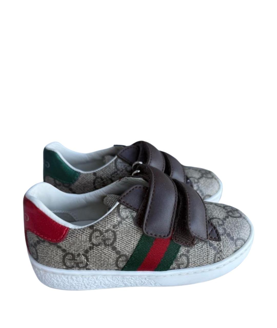 GUCCI KIDS Коричневые кеды, фото 1