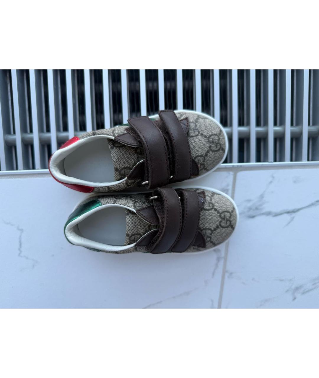 GUCCI KIDS Коричневые кеды, фото 3