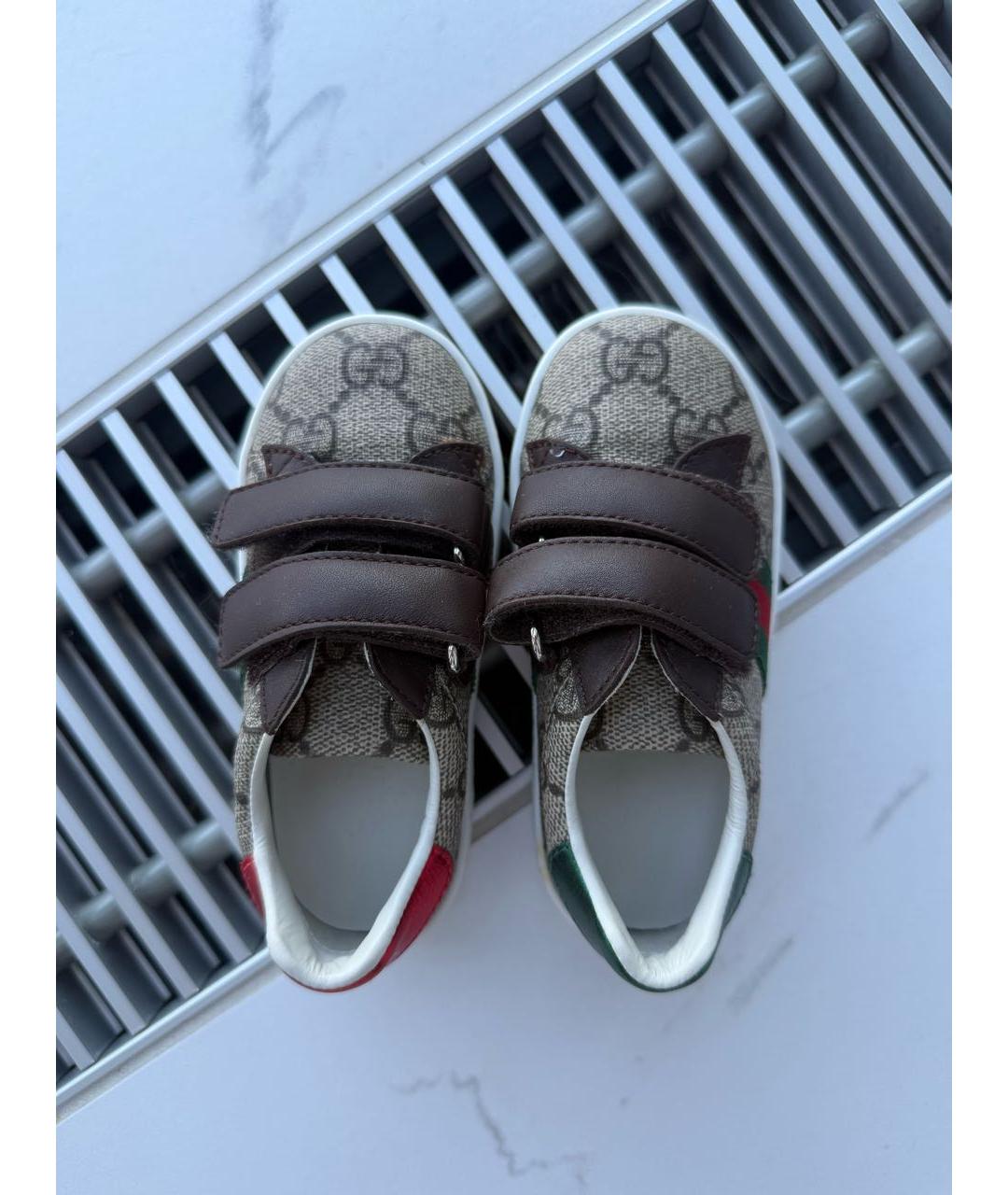 GUCCI KIDS Коричневые кеды, фото 2