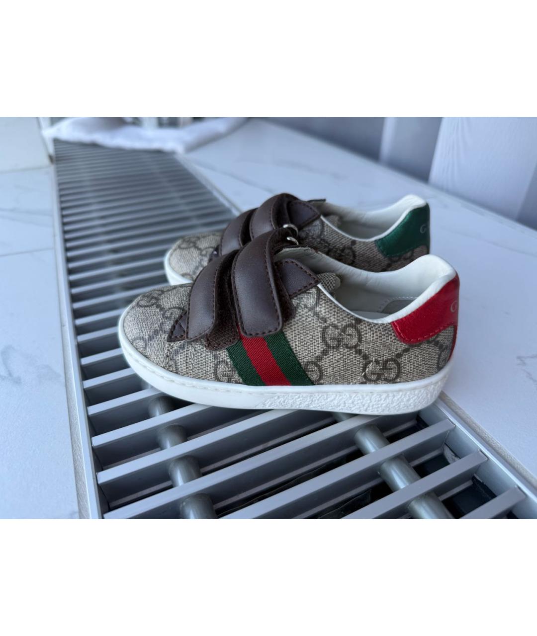 GUCCI KIDS Коричневые кеды, фото 4