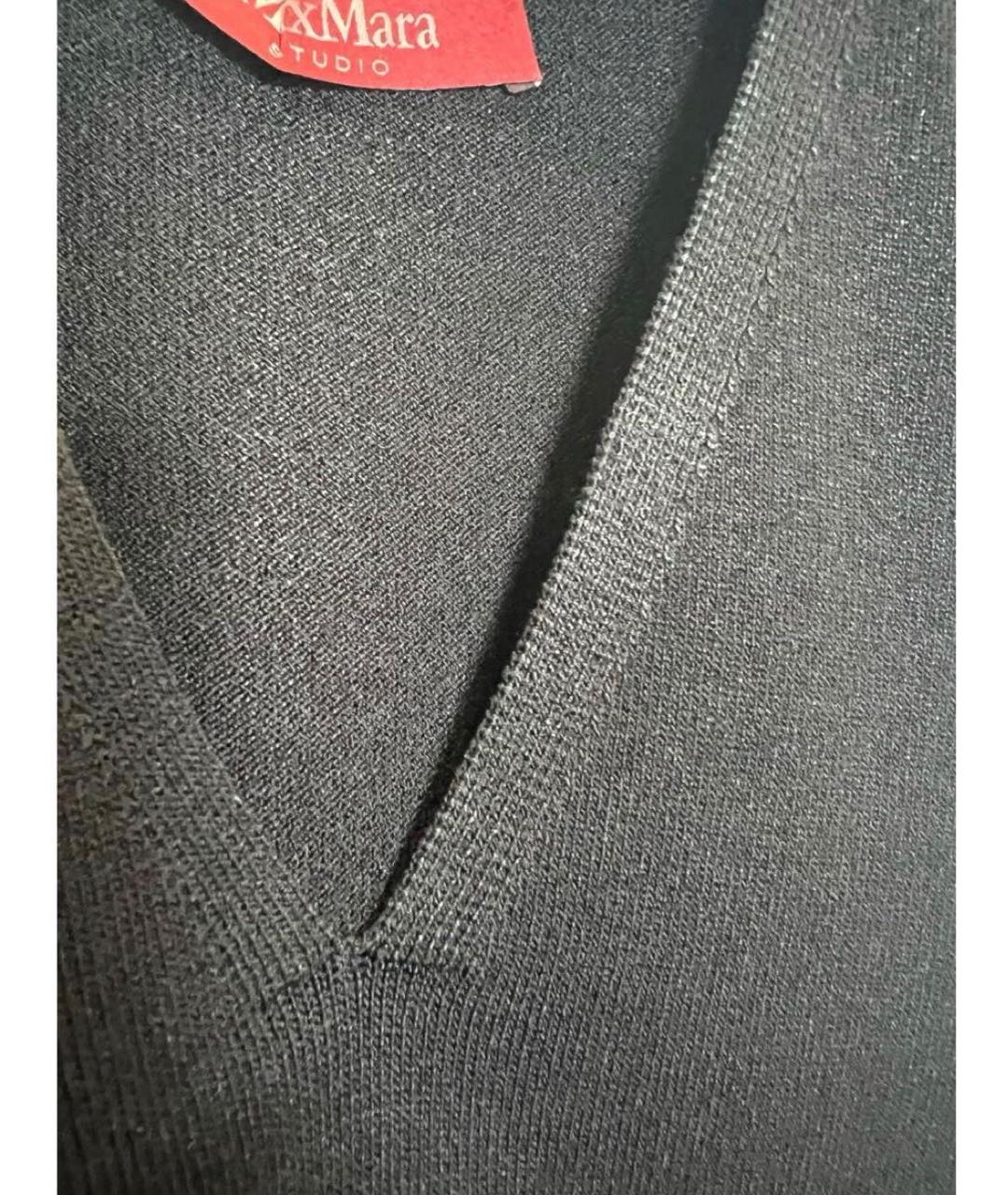 MAX MARA STUDIO Черная вискозная жилетка, фото 6
