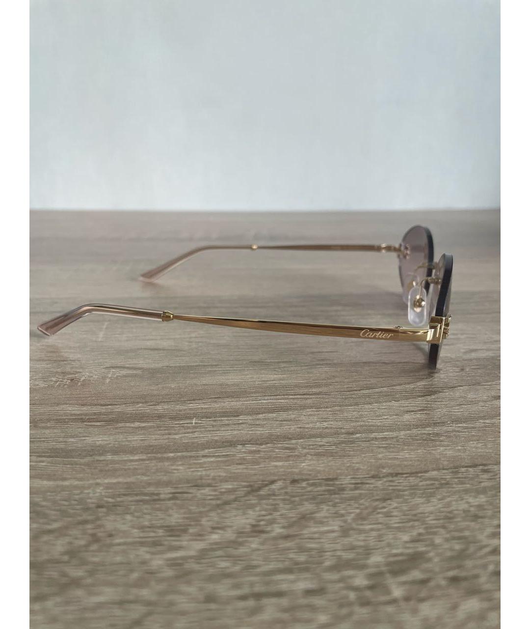 CARTIER Золотые металлические солнцезащитные очки, фото 4