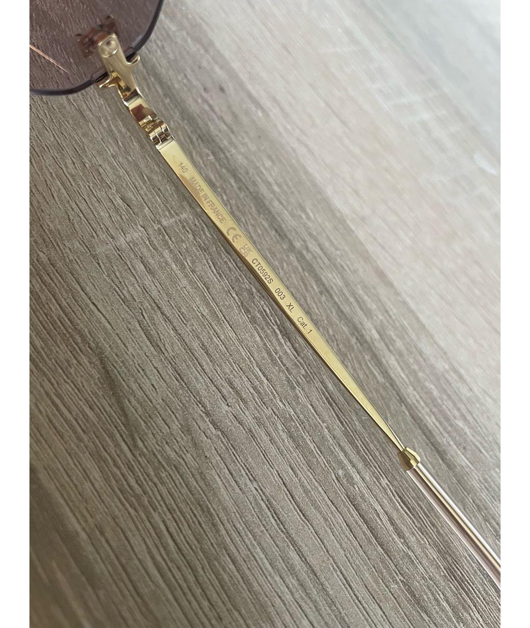 CARTIER Золотые металлические солнцезащитные очки, фото 7