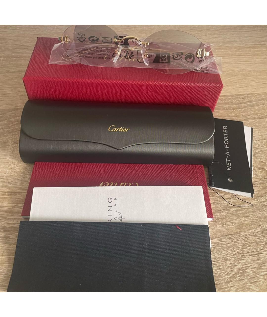 CARTIER Золотые металлические солнцезащитные очки, фото 8