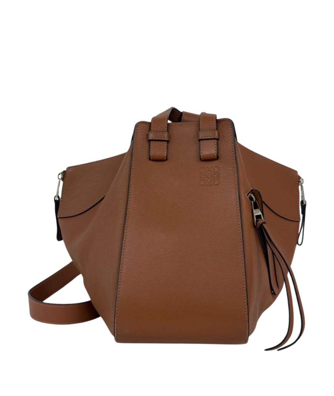 LOEWE Коричневая кожаная сумка через плечо, фото 1