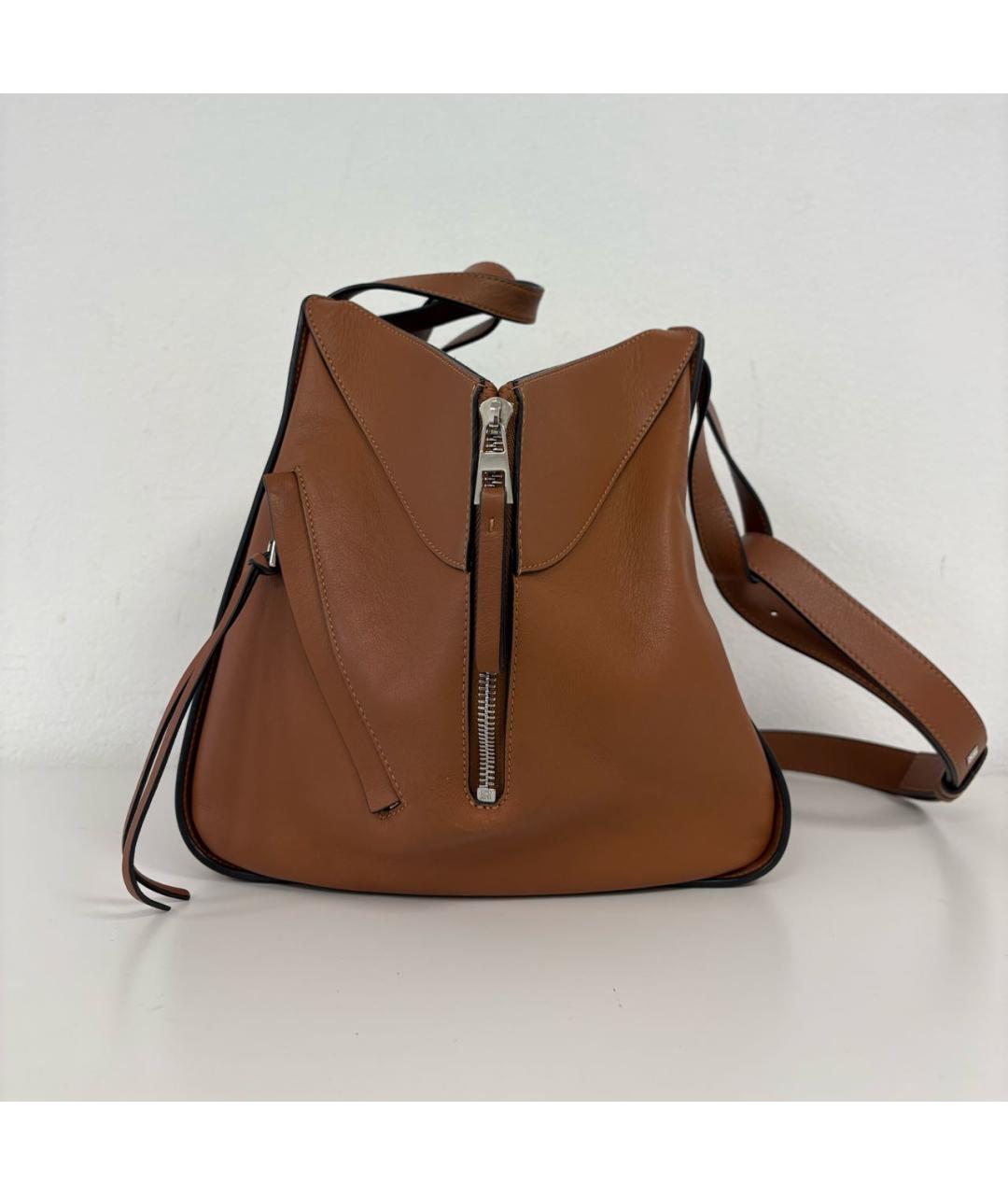 LOEWE Коричневая кожаная сумка через плечо, фото 5