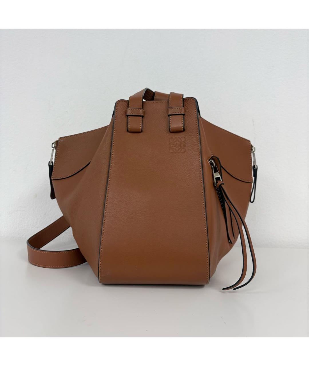 LOEWE Коричневая кожаная сумка через плечо, фото 9