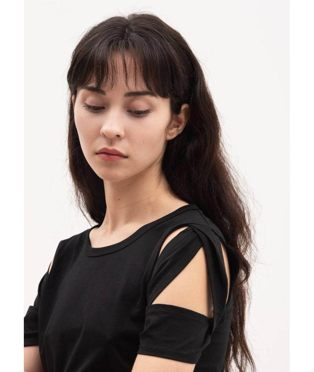 HELMUT LANG Черная хлопковая футболка, фото 7