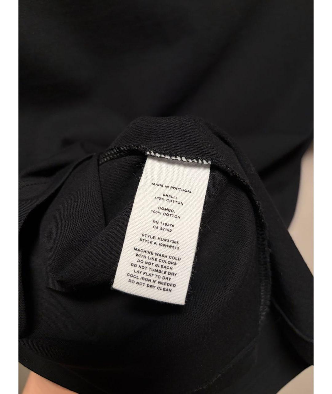 HELMUT LANG Черная хлопковая футболка, фото 8