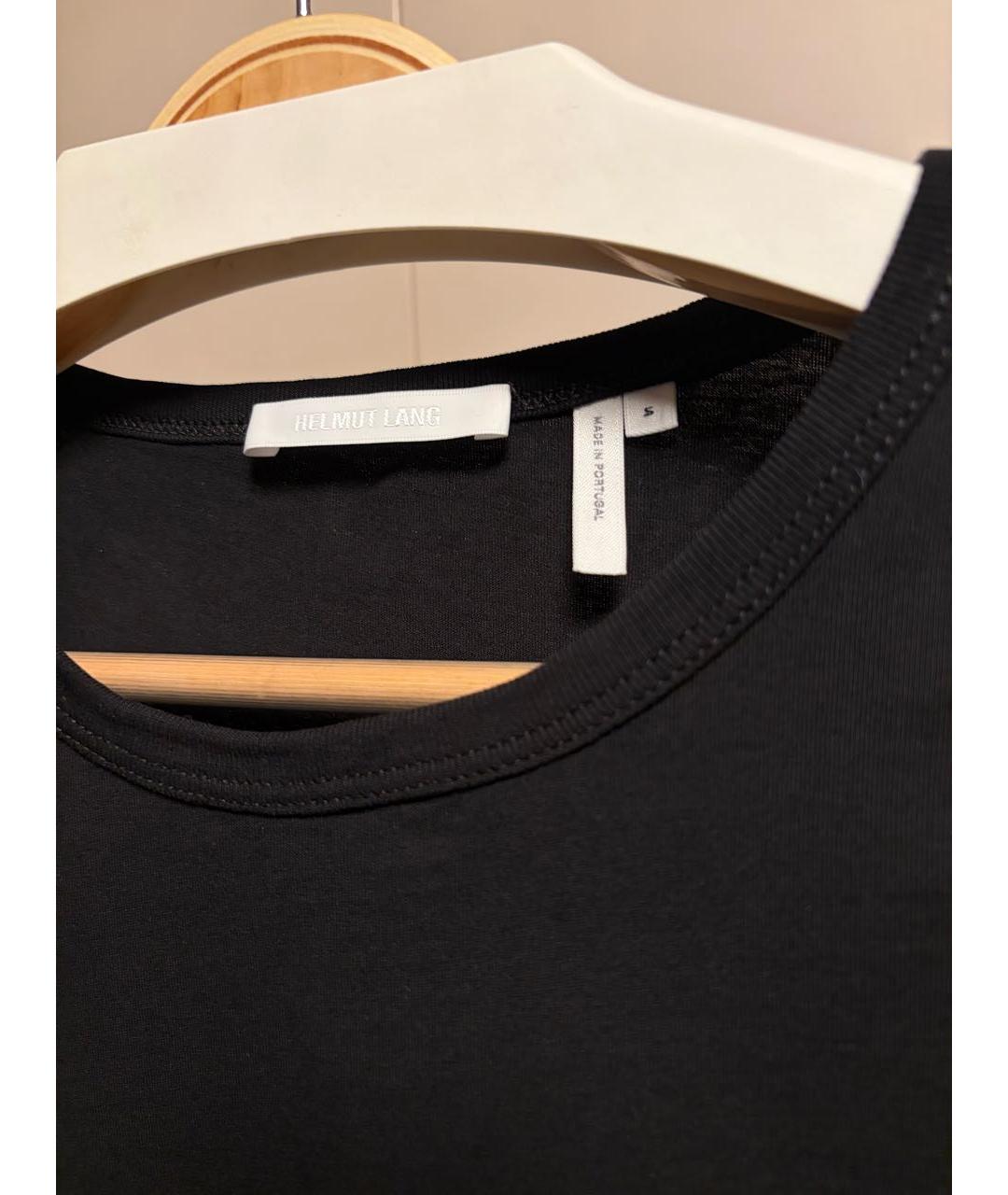 HELMUT LANG Черная хлопковая футболка, фото 4