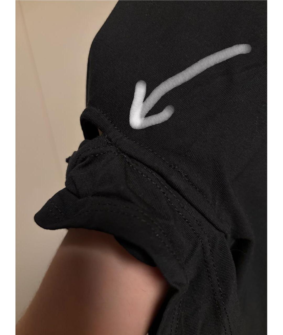 HELMUT LANG Черная хлопковая футболка, фото 6